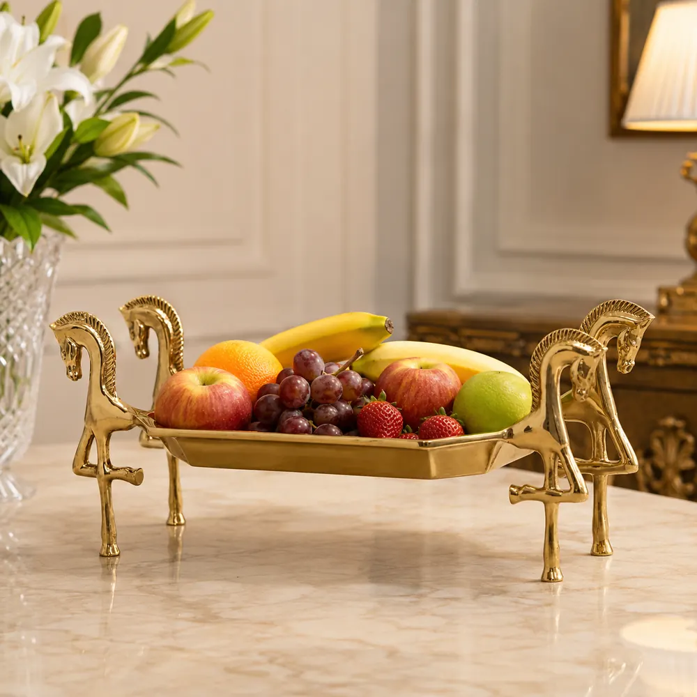 Four-horse rectangular tray